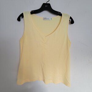 Fresh Produce Yellow Pullover V Neck Sleeveless Tank Top Shirt Size Medium